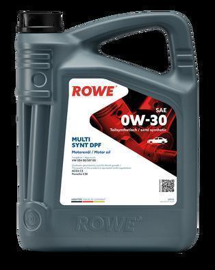 Масло моторное ROWE HIGHTEC MULTI SYNT DPF C3 0W-30 BMW Longlife-04 MB-Freigabe 229.52 VW 504 00/507 00 полусинтетическое