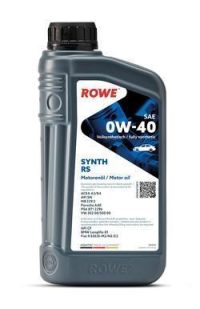 Масло моторное ROWE HIGHTEC SYNTH 0W-40 RS A3/B4, CF/SN, VW 502 00/505 00, MB 229.5, BMW Longlife-01 ПАО синтетическое / 0W40