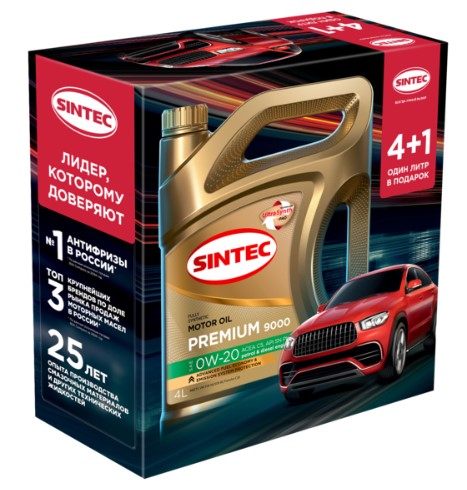 Масло моторное Sintec 0/20 Premium 9000 C5 SN plus синтетическое АКЦИЯ + / 0W20