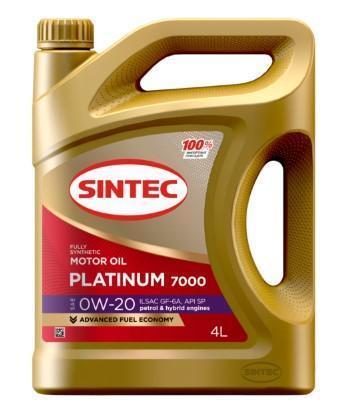 Масло моторное Sintec 0W-20 Platinum 7000 API SP, GF-6A синтетическое / 0W20