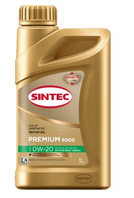 Масло моторное Sintec 0W-20 Premium 9000 C5 SN plus синтетическое / 0W20