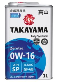 Масло моторное Takayama 0W-16 Zerotec ILSAC GF-6 API SP синтетическое (метал) / 0W16