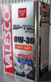 Масло моторное VALESCO SP-TEC GP 7000 0W-30; API SP синтетическое **API SP ILSAC GF-6 GM dexos1 Gen 2