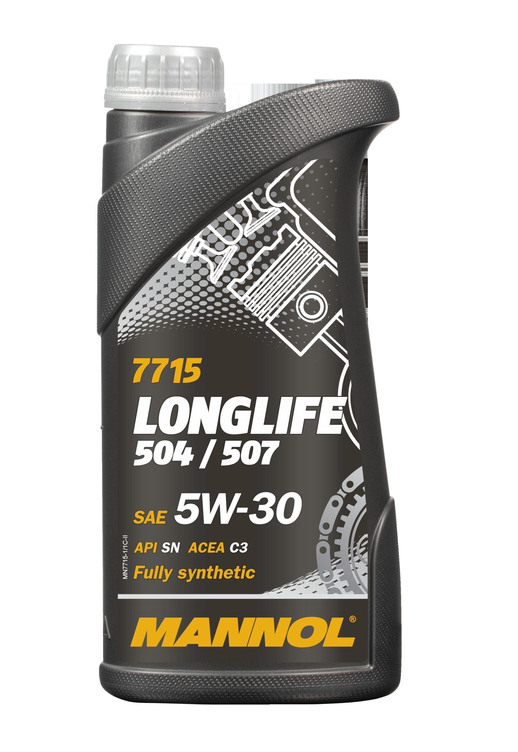 Масло моторное Mannol 5W-30 Longlife 504/507 VW SKODA AUDI SN синтетическое / 5W30