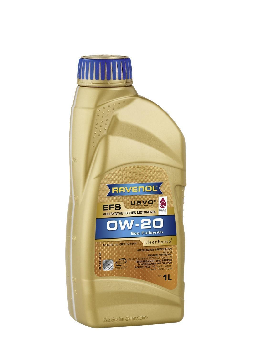 Масло моторное Ravenol 0W-20 EFS С5/С6 SN Plus/GF-6A синтетическое / 0W20