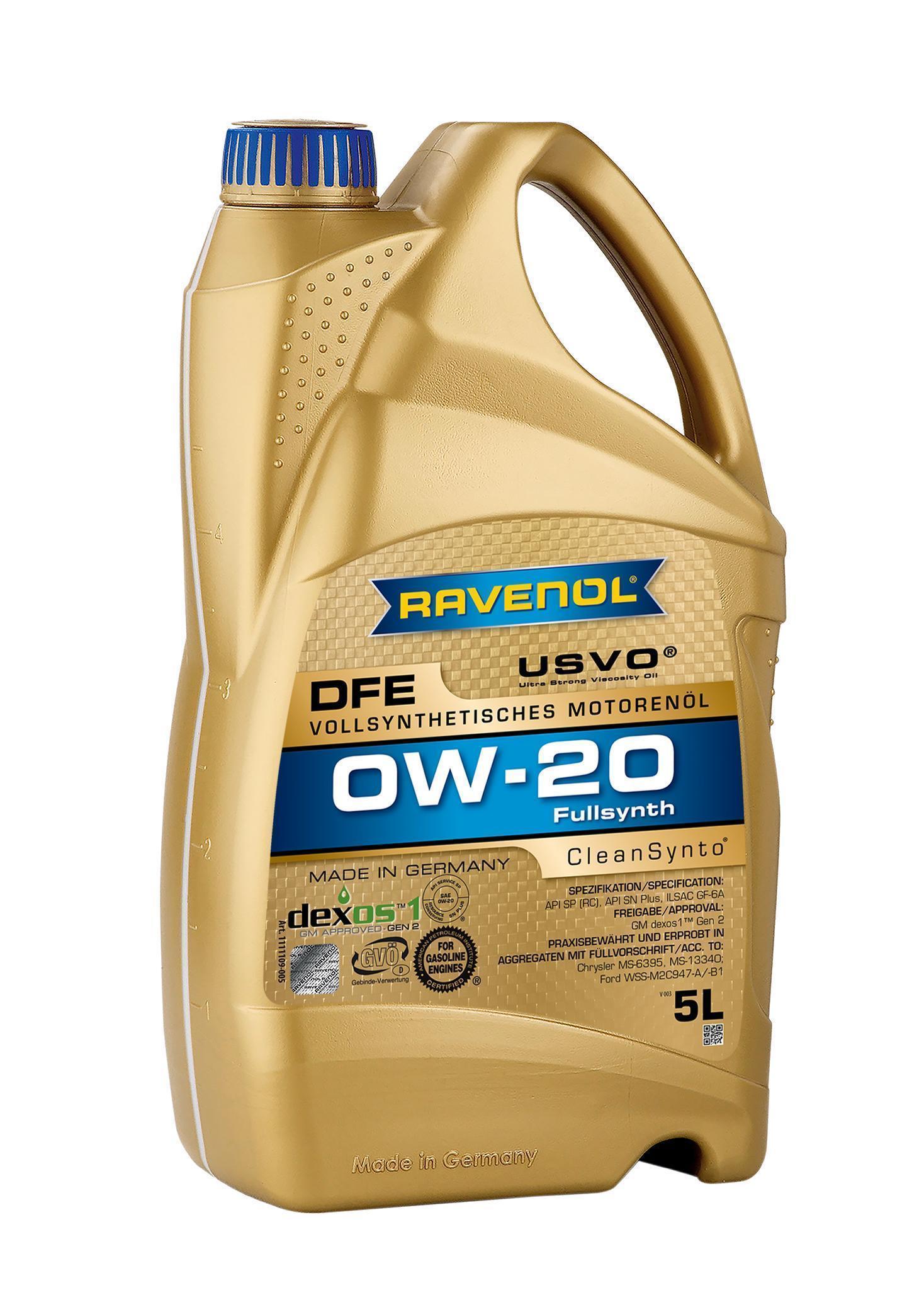 Масло моторное Ravenol 0W-20 VMP DFE SN Plus/SP GF-6A синтетическое