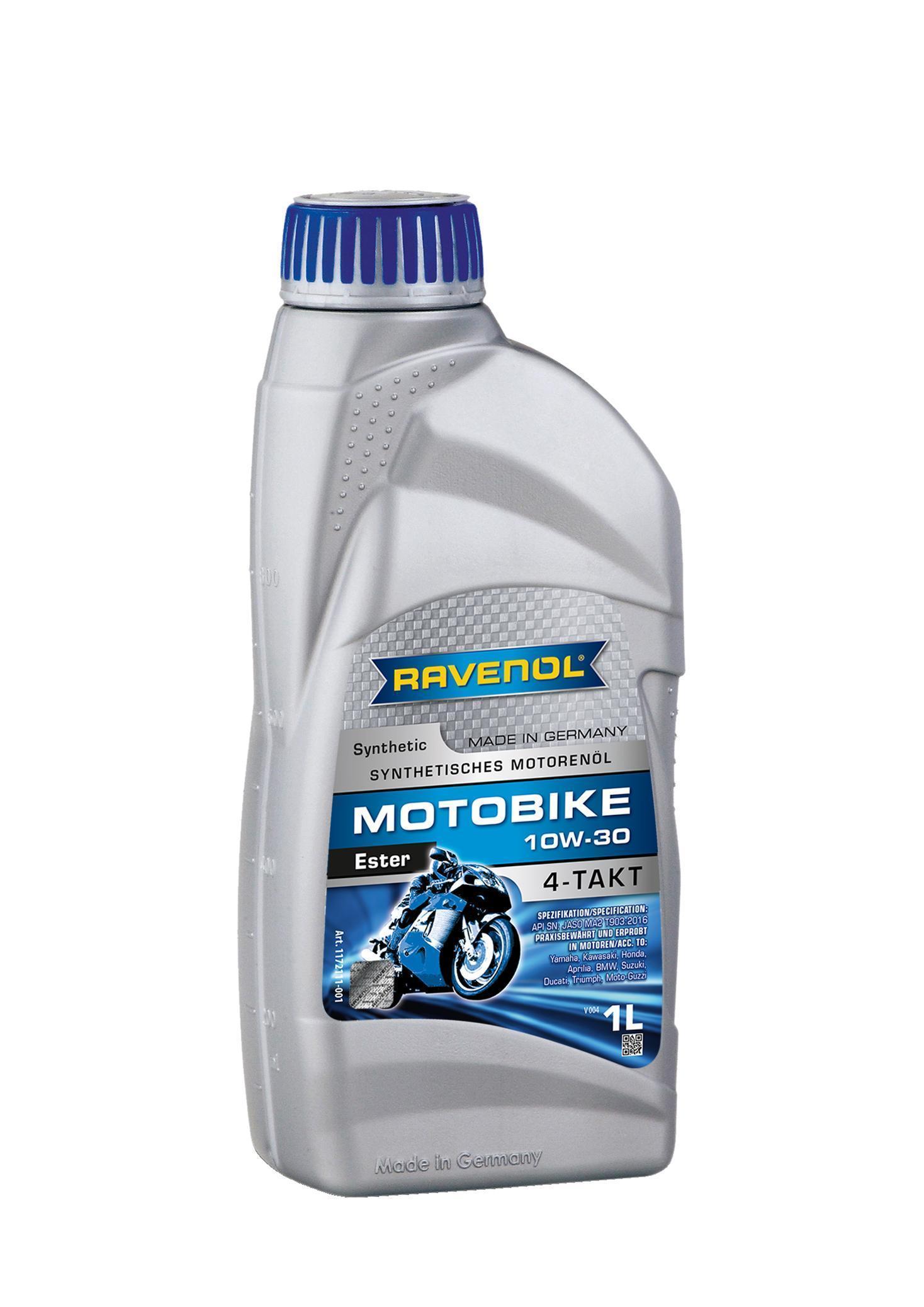 Масло моторное Ravenol 10W-30 Motobike 4-T Ester синтетическое / 10W30