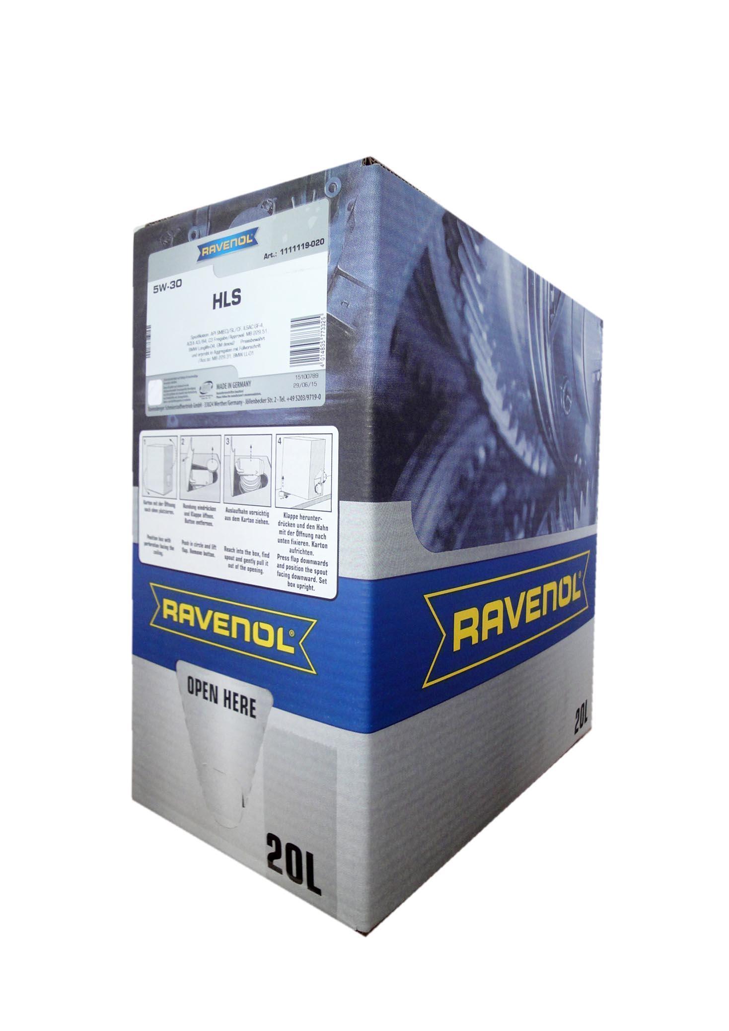Масло моторное Ravenol 5W-30 HLS C3 CF/SN синтетическое экобокс / 5W30