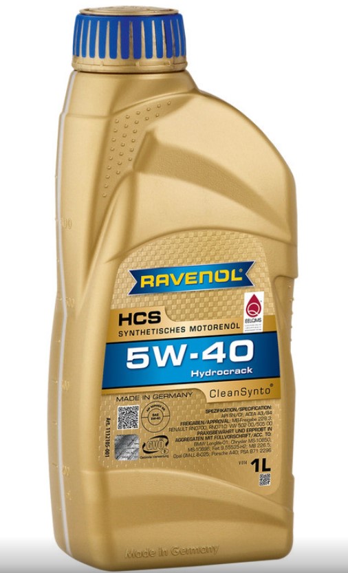 Масло моторное Ravenol 5W-40 HCS A3/B4 CF/SN синтетическое / 5W40