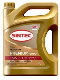 Масло моторное Sintec 5W-30 Premium 9000 A3/B4 SL/CF синтетическое / 5W30