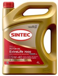 Масло моторное Sintec 5W-40 ExtraLife 7000 A3/B4, SN/CF синтетическое / 5W40