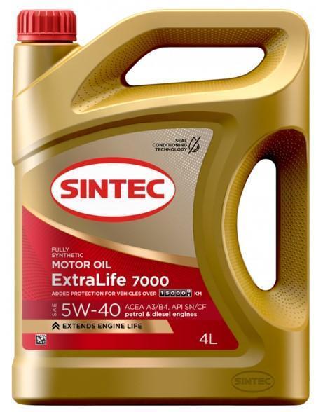 Масло моторное Sintec 5W-40 ExtraLife 7000 A3/B4, SN/CF синтетическое / 5W40