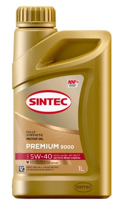 Масло моторное Sintec 5W-40 Premium 9000 A3/B4 SN/CF синтетическое / 5W40