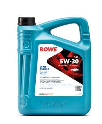Масло моторное ROWE HIGHTEC SYNT RS HC-D 5W-30 A3/B4,API SL, MB-229.5, VW 502/505 синтетическое / 5W30