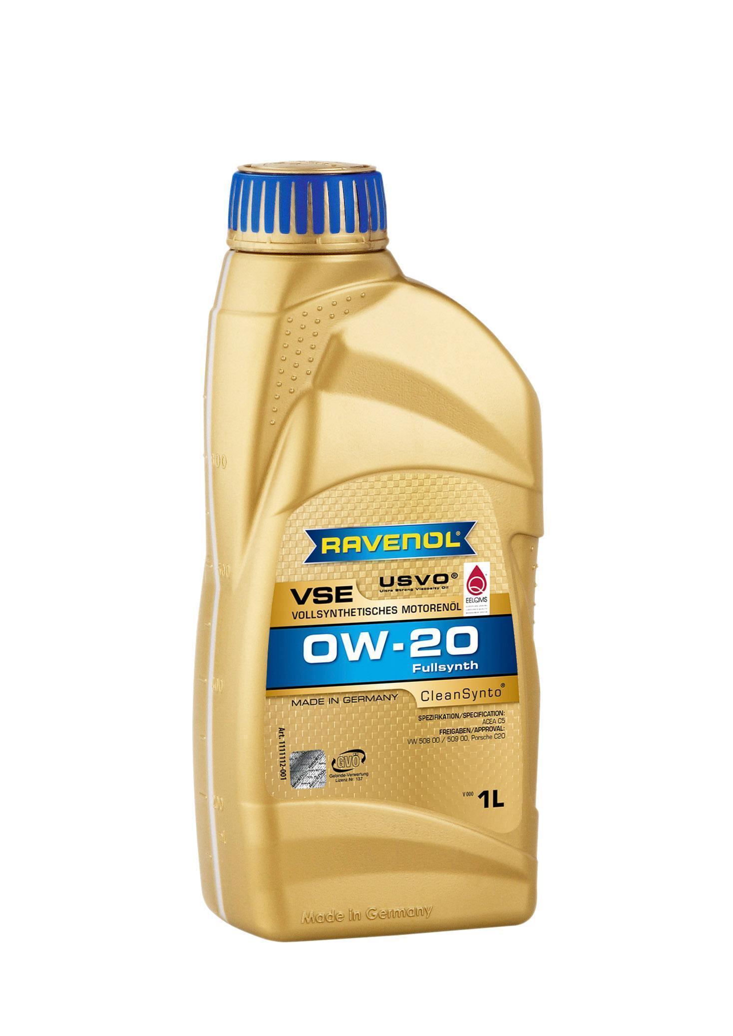 Масло моторное Ravenol 0W-20 VSE C5 синтетическое 4014835862036 / 0W20